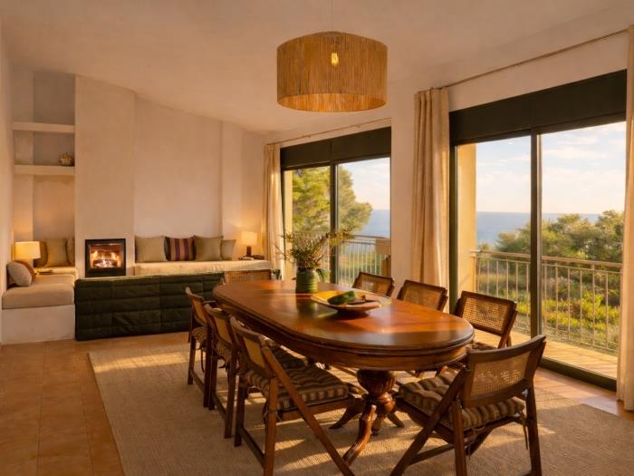 Salón espacioso casa vacacional Begur